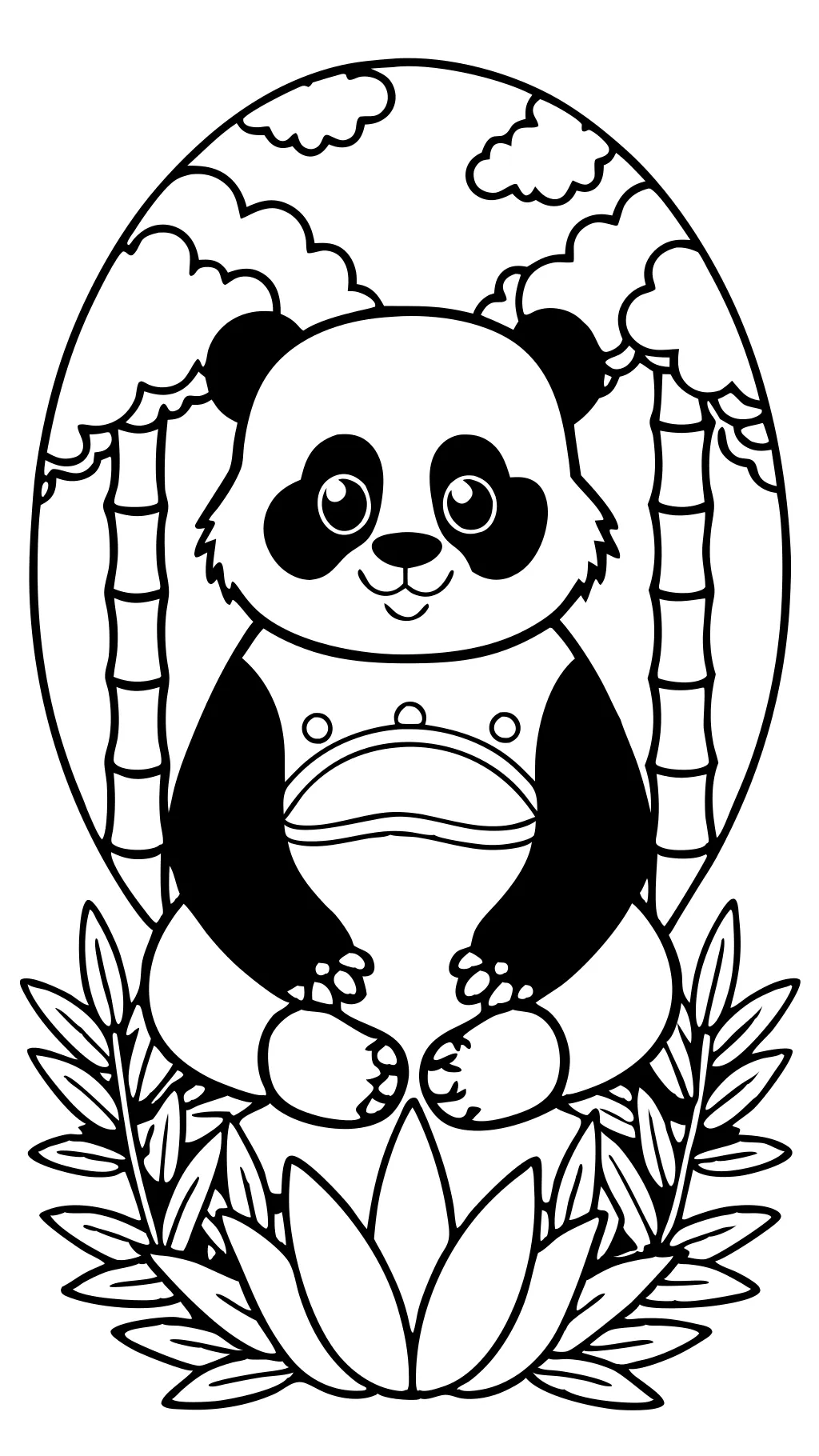 coloring page panda bear printable